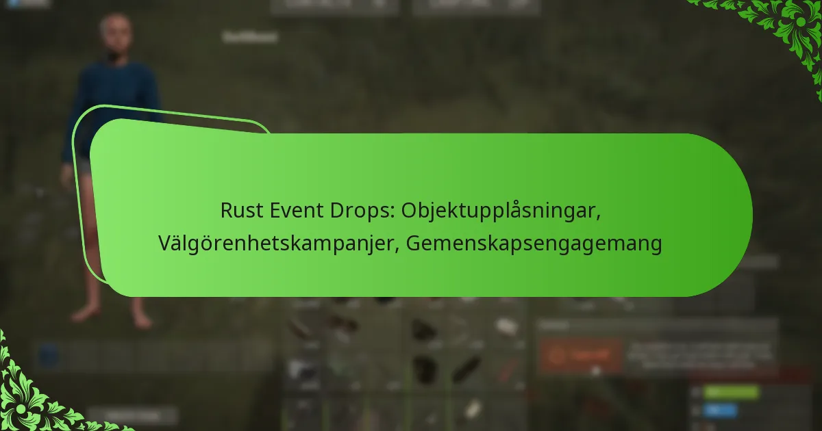 Rust Event Drops: Objektupplåsningar, Välgörenhetskampanjer, Gemenskapsengagemang