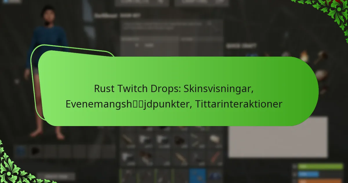 Rust Twitch Drops: Skinsvisningar, Evenemangshöjdpunkter, Tittarinteraktioner
